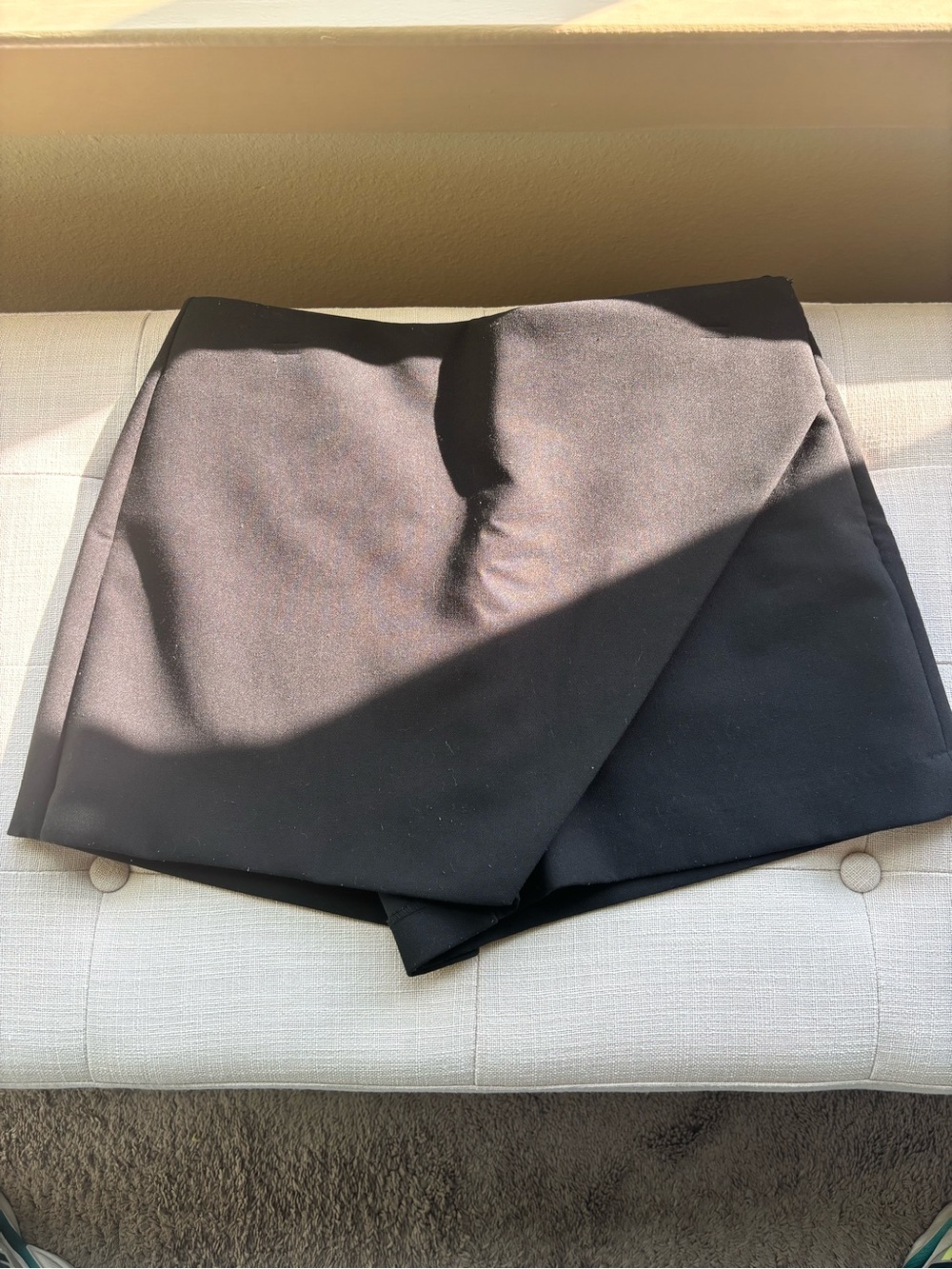 Zara Black Asymmetrical Wrap Skort